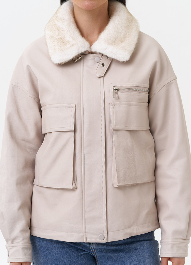 Куртка весенняя из искусственной кожи  модель № 2181 универмаг малина