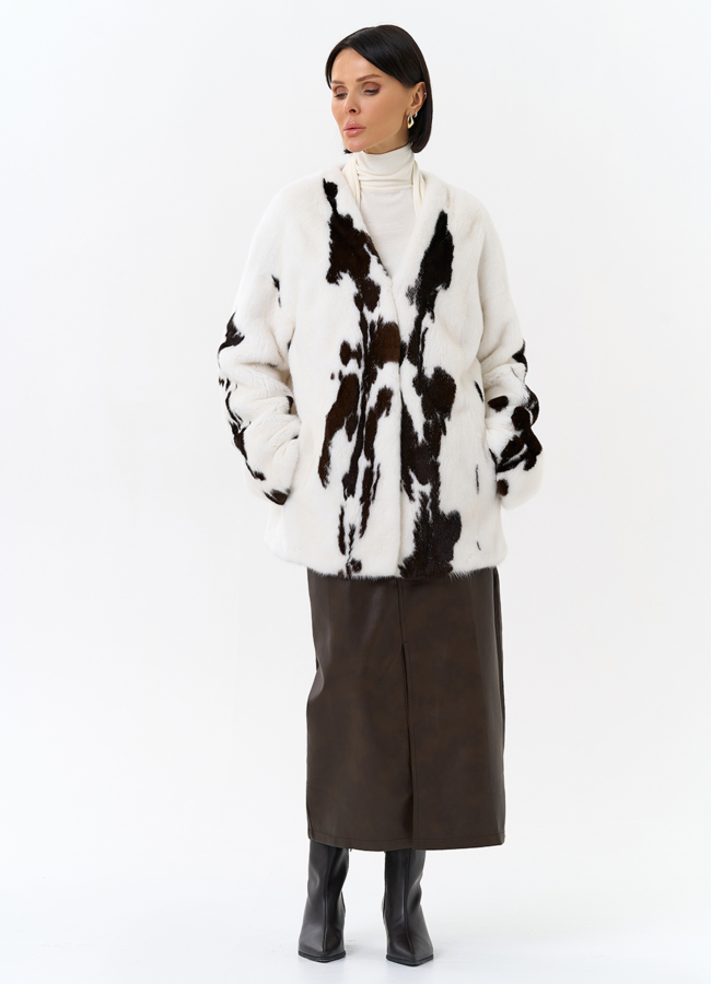 Жакет из меха норки в расцветке 