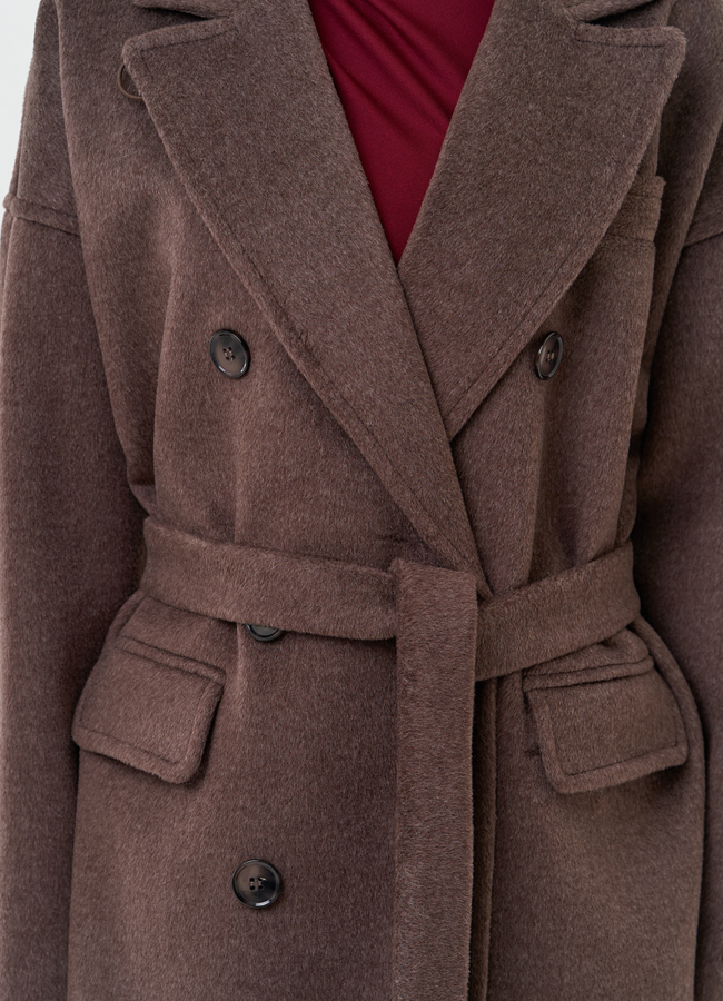 Двубортное женское пальто модель № 31213 в кредит