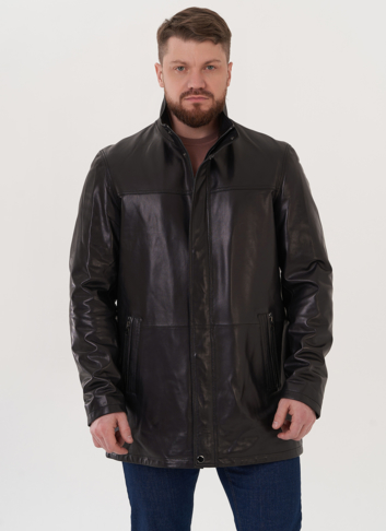 Удлиненная куртка из натуральной кожи