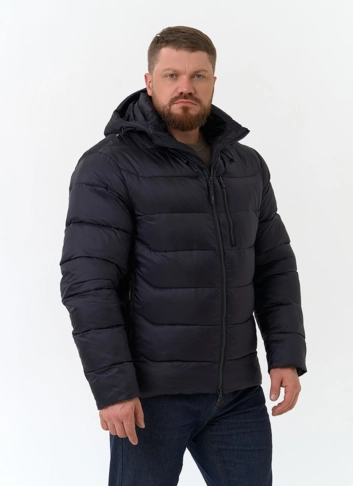Мужской пуховик с капюшоном  фото