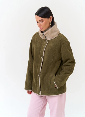 Женская дубленка из эко замши