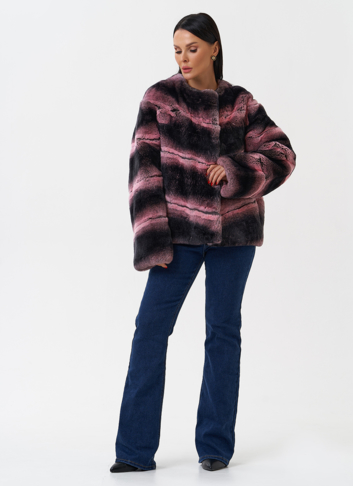 Короткая шуба из меха кролика