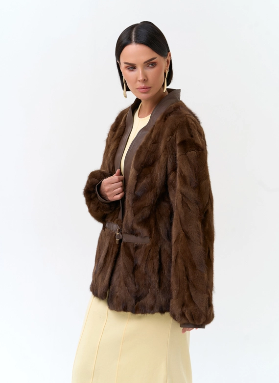 Жакет из меха частей норки