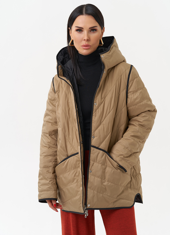 фото Женская двухсторонняя куртка с капюшоном модель № 30016