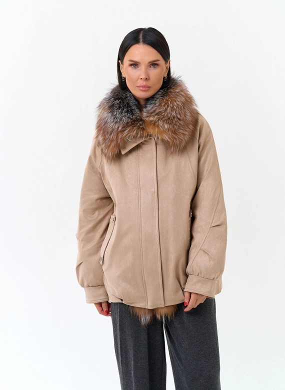 Женская куртка из эко замши фото