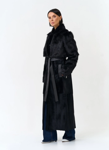 Женская натуральная дубленка трансформер фото
