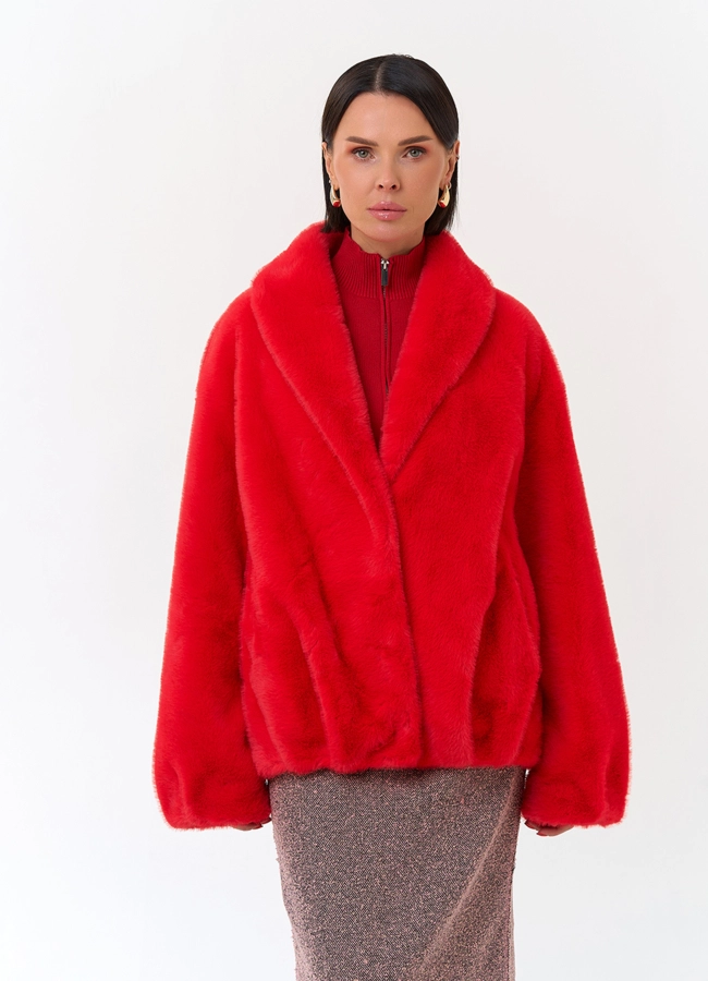 Женская шуба из эко меха модель № 33951 в рассрочку фото