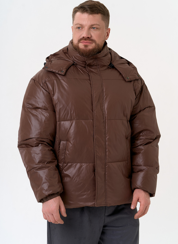 Мужской пуховик коричневого цвета