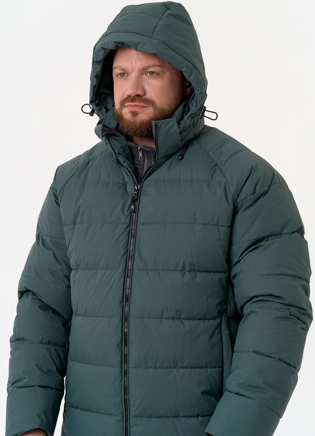 Мужской пуховик с капюшоном  модель № 31457 универмаг малина