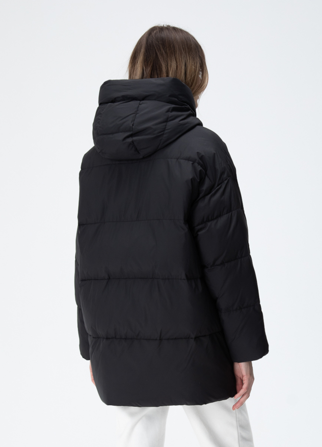 Женский пуховик с капюшоном  модель № 28389 в рассрочку