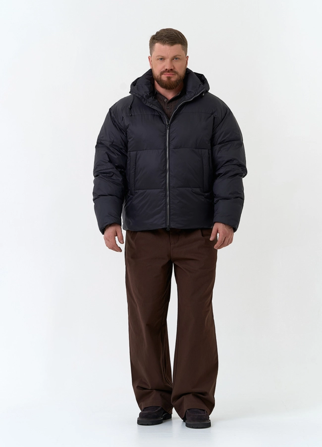 Мужской пуховик с капюшоном модель № 34065 в рассрочку фото